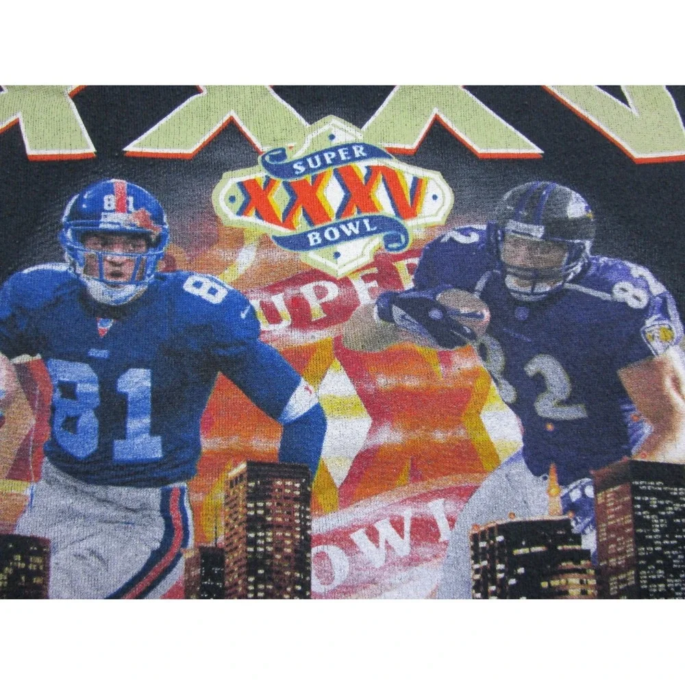 Vintage Super Bowl XXXV Crewneck Sweatshirt Adult (L) 01 Tropicana Ravens Giants